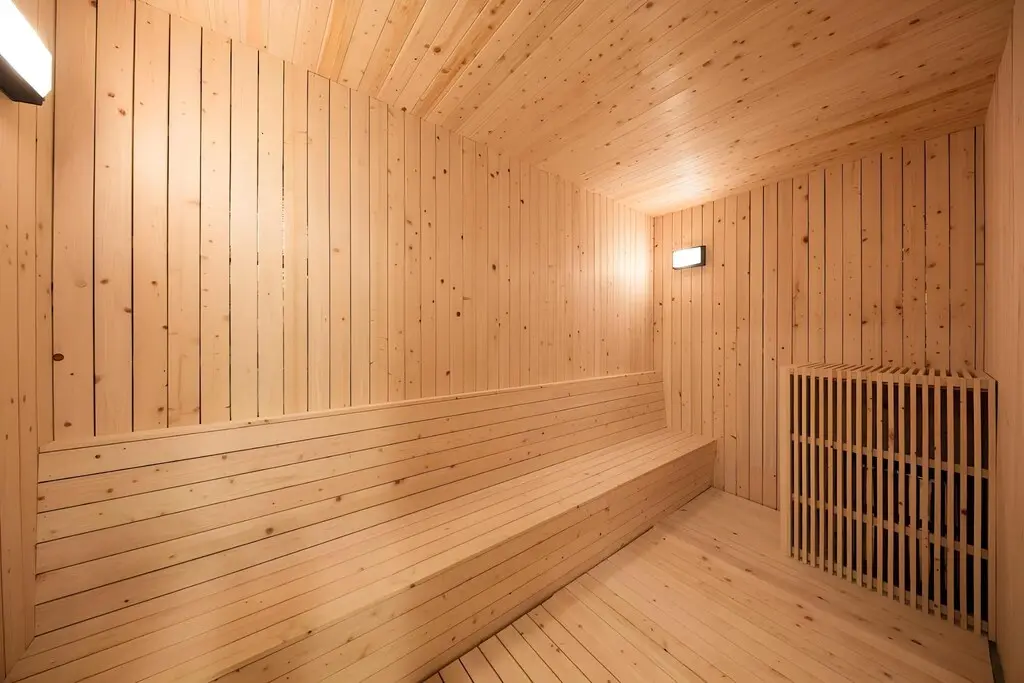 Wood-lined dry sauna